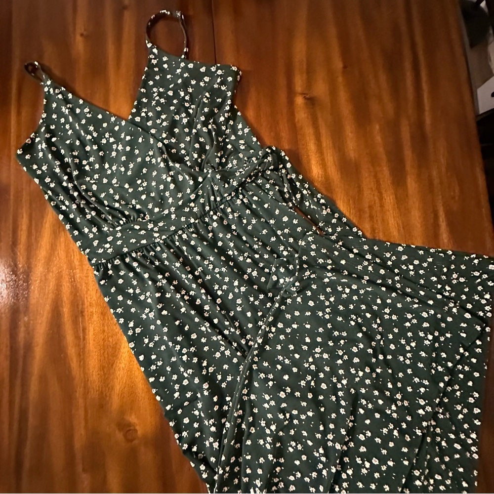 Kaileigh Floral Green Romper